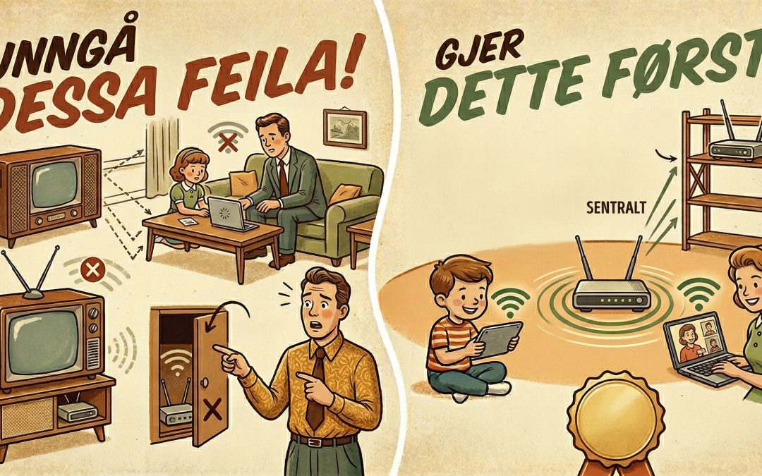 Få eit lynraskt heimenettverk: 3 tips til plassering av ruteren